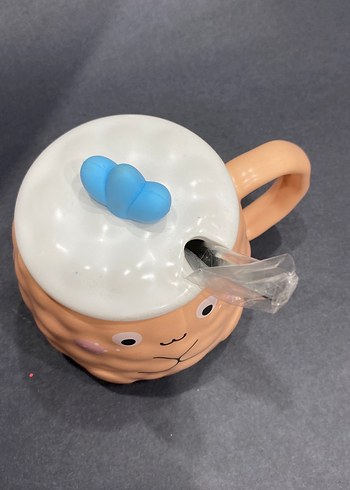 Sevimli Bej Kupa Bardak Kapaklı - Görsel 2