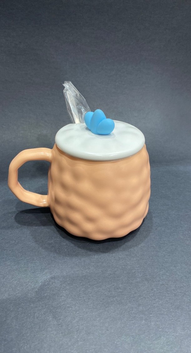 Sevimli Bej Kupa Bardak Kapaklı - Görsel 4