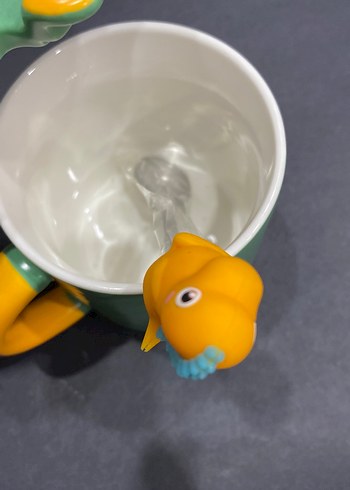 Sarı Kulplu Dinozor Figürlü Renkli Kupa - Görsel 4