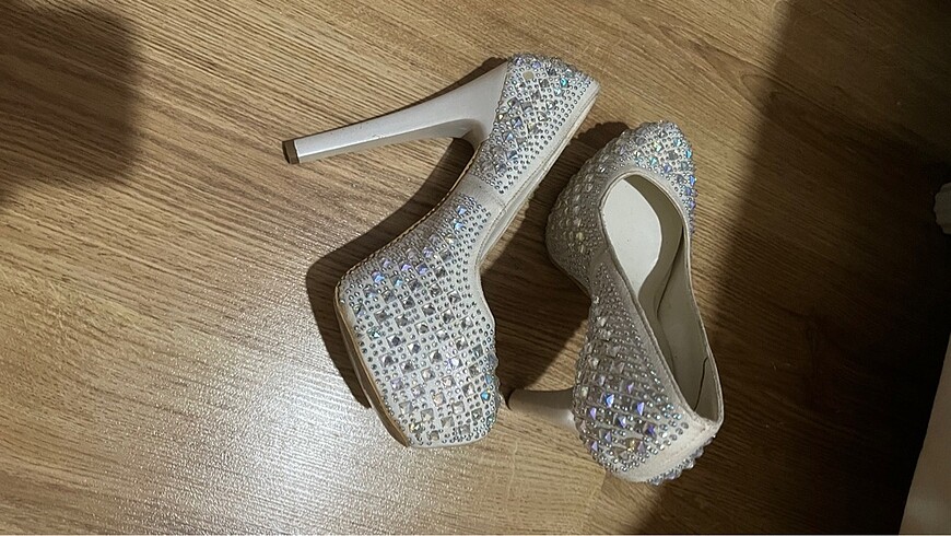 taşlı platform stiletto