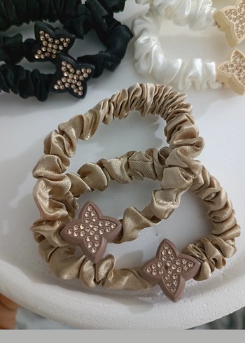 Saten Yıldız Detaylı Elastik Saç Tokası - Görsel 2