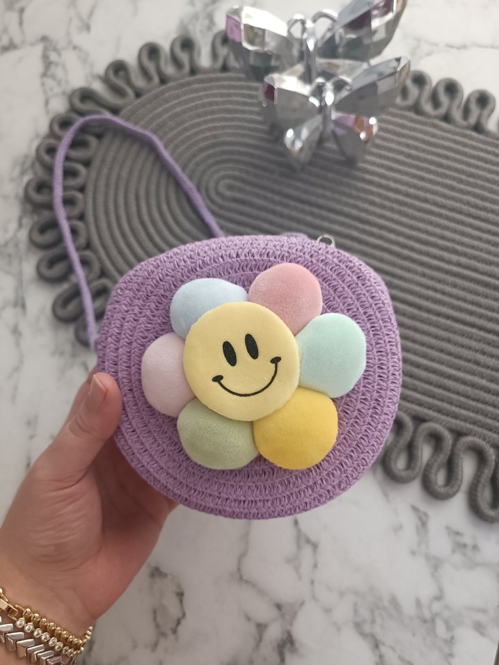 Nakışlı Gülümseyen Çiçekli Bohem Kız Çantası - Görsel 2