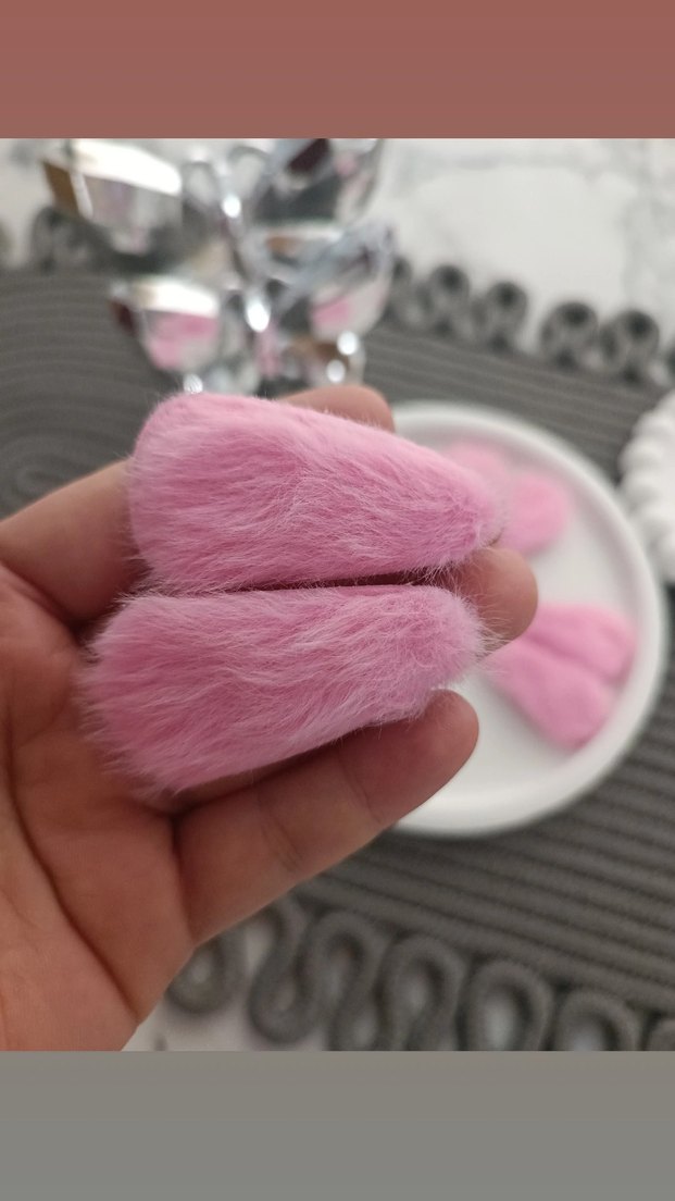 Pembe Peluş Çıtçıt Toka - Görsel 2