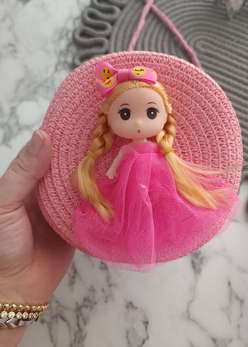 Pastel Mor Yuvarlak Çanta ve Bebek Detaylı - Görsel 2