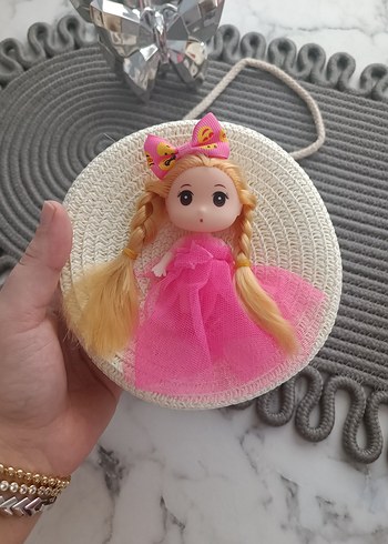 Pastel Mor Yuvarlak Çanta ve Bebek Detaylı - Görsel 3