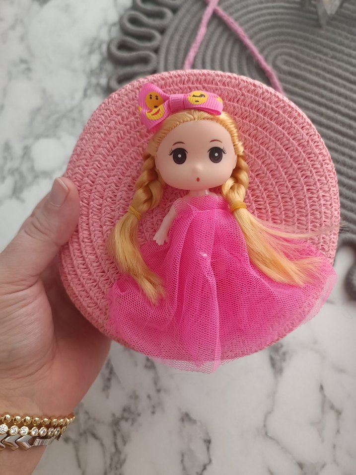 Pastel Mor Yuvarlak Çanta ve Bebek Detaylı - Görsel 2