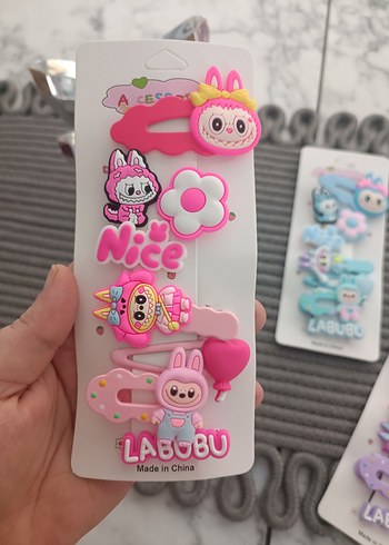 Renkli Elastik Çocuk Saç Tokaları - LABUBU - Görsel 5