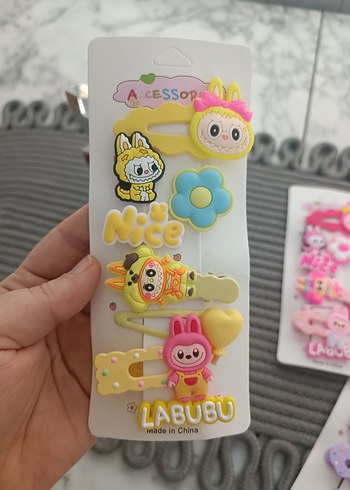 Renkli Elastik Çocuk Saç Tokaları - LABUBU - Görsel 3