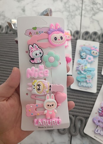 Renkli Elastik Çocuk Saç Tokaları - LABUBU - Görsel 6