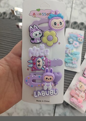 Renkli Elastik Çocuk Saç Tokaları - LABUBU - Görsel 2