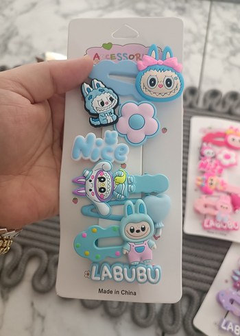 Renkli Elastik Çocuk Saç Tokaları - LABUBU - Görsel 4