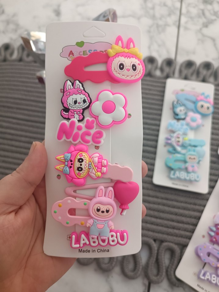 Renkli Elastik Çocuk Saç Tokaları - LABUBU - Görsel 5