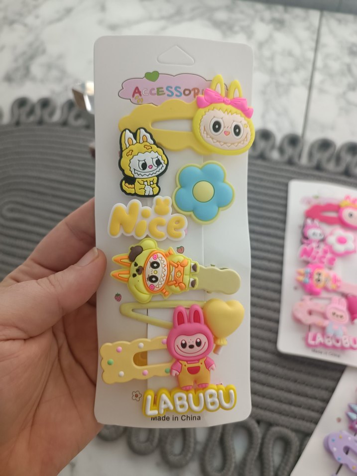 Renkli Elastik Çocuk Saç Tokaları - LABUBU - Görsel 3