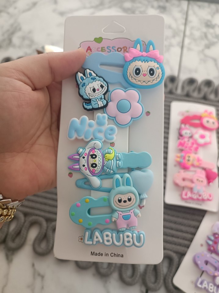 Renkli Elastik Çocuk Saç Tokaları - LABUBU - Görsel 4