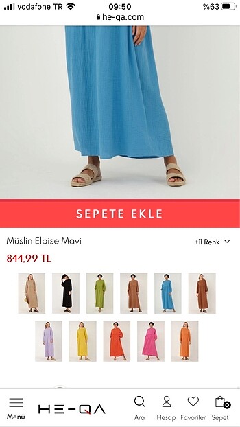 42 Beden He-Qa Müslin Elbise