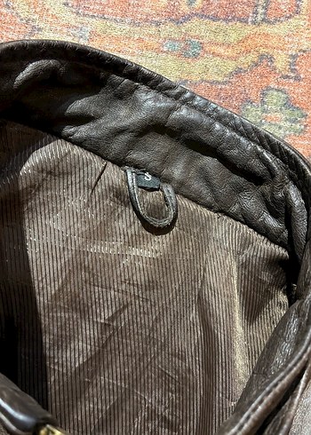 Kahverengi Tokalı Deri Biker Ceket - Görsel 6