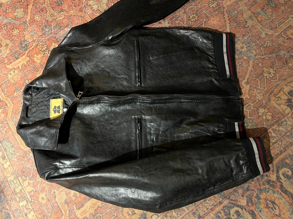 Erkek Siyah Deri Ceket, Fermuarlı, Regular Fit - Görsel 2