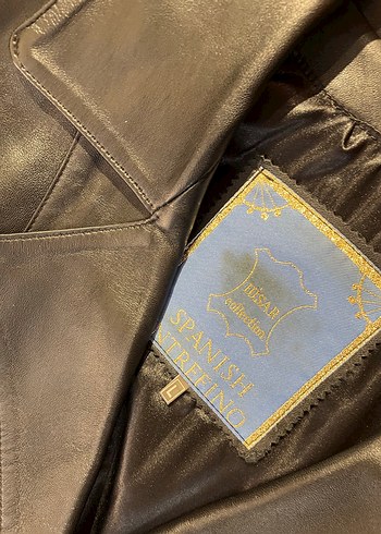 Kemerli Siyah Midi Deri Kadın Ceket - Görsel 4