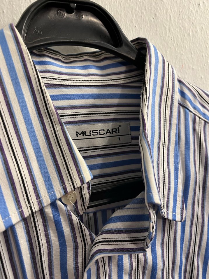 Çizgili, Uzun Kollu Erkek Keten Gömlek - Görsel 3