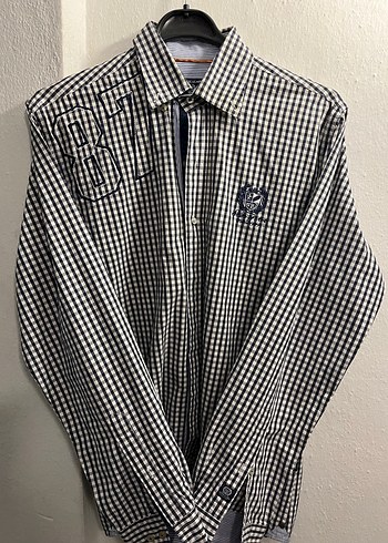 Erkek Gri Kareli Pamuklu Uzun Kollu Gömlek - Görsel 3