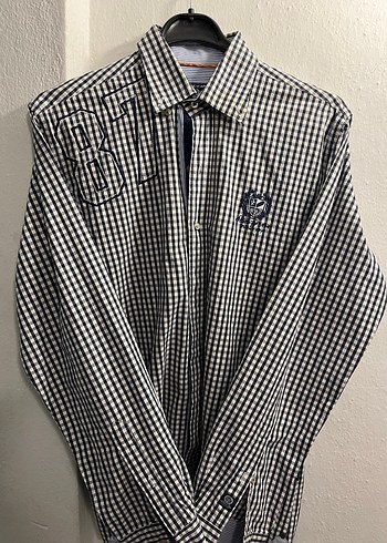 Erkek Gri Kareli Pamuklu Uzun Kollu Gömlek - Görsel 4