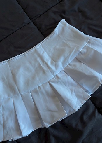 Beyaz Pilili Mini Etek - Görsel 5