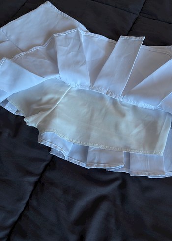 Beyaz Pilili Mini Etek - Görsel 3