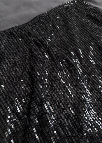 Payetli Siyah Mini Etek - Görsel 2
