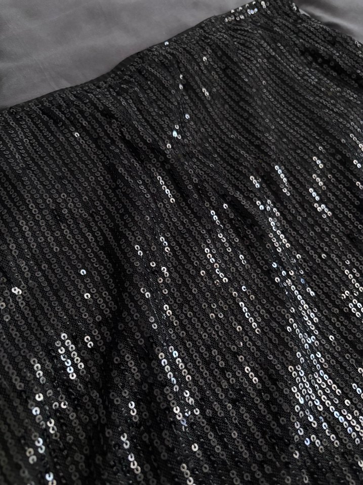 Payetli Siyah Mini Etek - Görsel 2