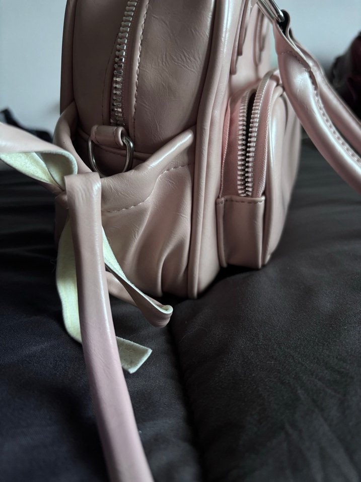 Pembe Deri Kadın Omuz Çantası - Görsel 2