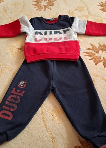 Kırmızı Uzun Kollu Bebek Erkek Takım