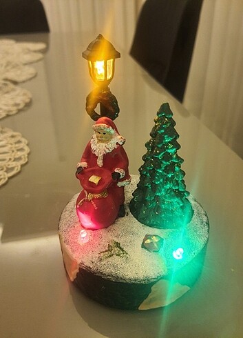 Işıklı noel baba biblo