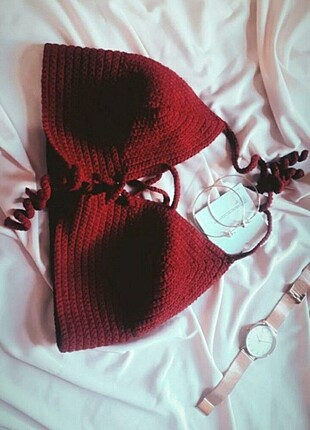 Bordo örme sütyen 