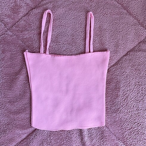 pembe triko crop top