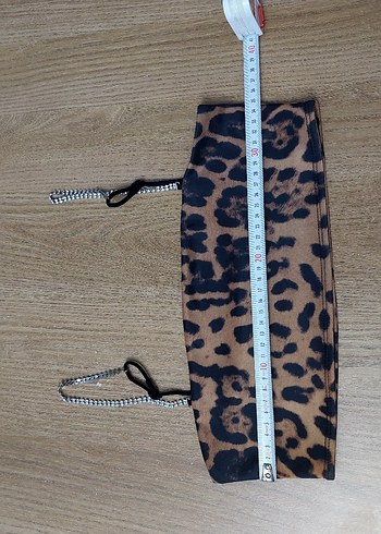s Beden kahverengi Renk Leopar Desenli Zincir Detaylı Kadın Body