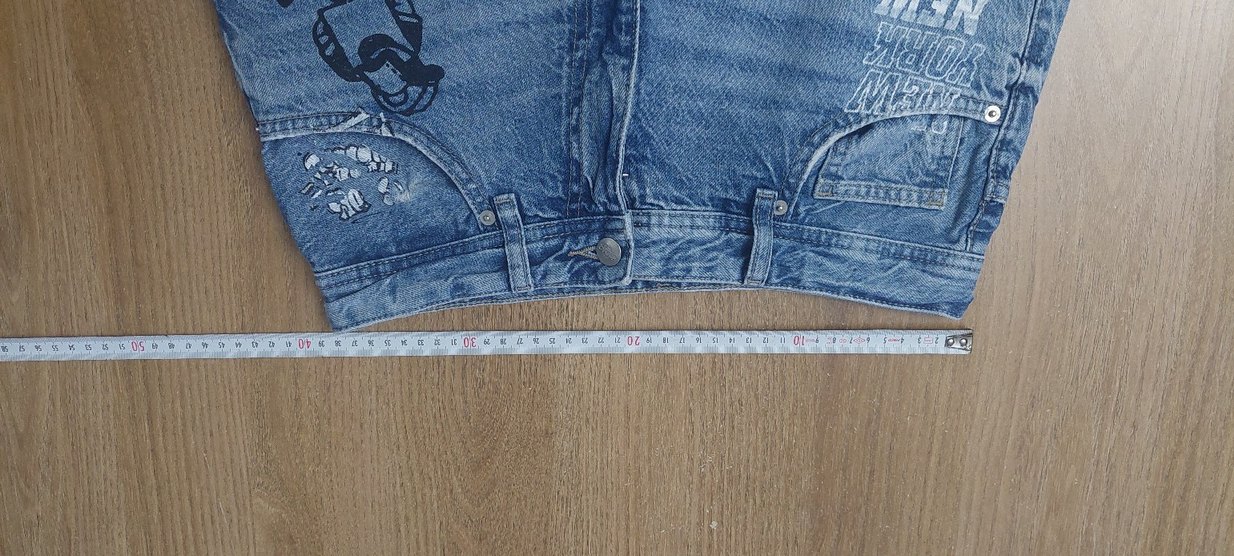 Kadın Baskılı Bol Kesim Mini Kot Şort - Görsel 5