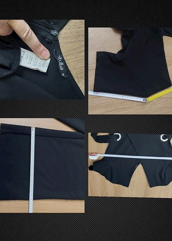 Siyah Kruvaze Yaka Kemerli Kadın Tulum - Görsel 16