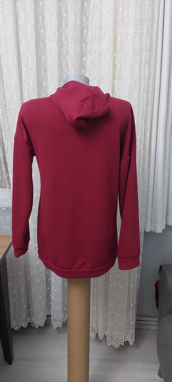 Bordo Minnie Baskılı Uzun Kollu Kız Sweatshirt - Görsel 3