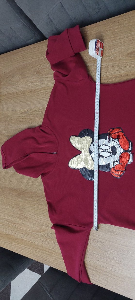 Bordo Minnie Baskılı Uzun Kollu Kız Sweatshirt - Görsel 5