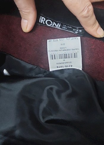 Kemerli Siyah ve Bordo Çizgili Kaban - Görsel 10