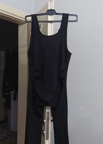 Siyah V Yaka Kadın Tulum - Görsel 4