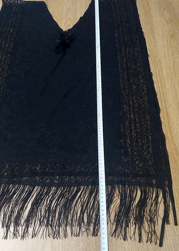 Dantel İşlemeli Siyah Uzun Pareo - Görsel 5