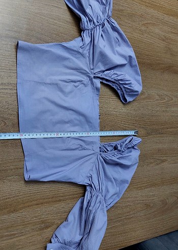 m Beden Uzun Kollu, Straplez, lila renk Mini Bluz