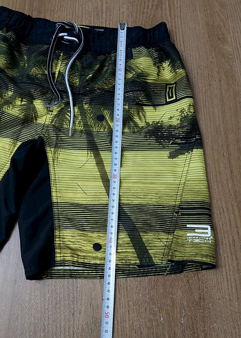 Sarı Bağcıklı Erkek Mini Deniz Şortu - Görsel 3