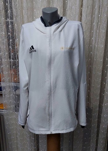 Adidas Adidas Beyaz Kapüşonlu Fermuarlı sweatshirt