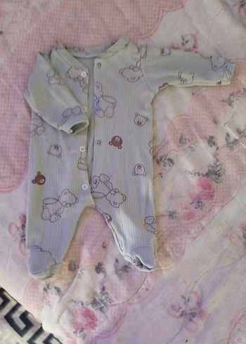 Uzun Kollu Düğmeli Gri Bebek Tulum - Görsel 3