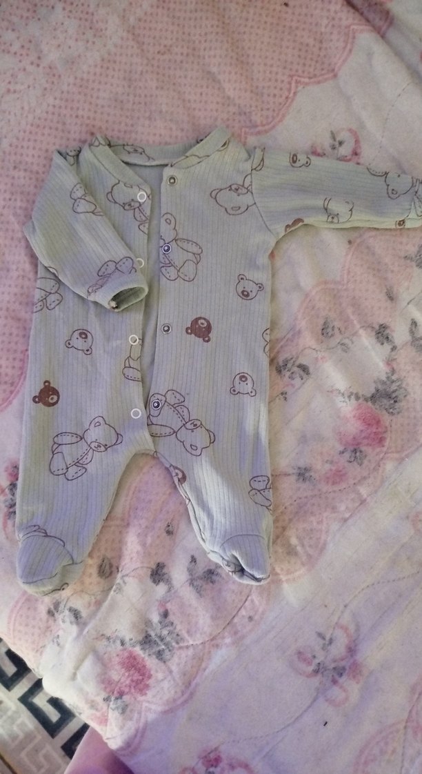 Uzun Kollu Düğmeli Gri Bebek Tulum - Görsel 2