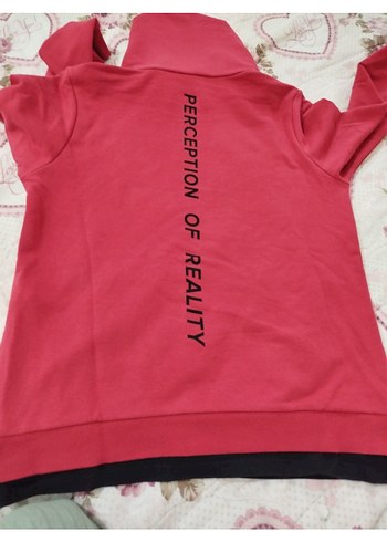 Renkli Baskılı Kırmızı Yumuşak Sweatshirt - Görsel 3