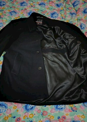 Düğmeli Siyah Erkek Midi Kaban - Görsel 2