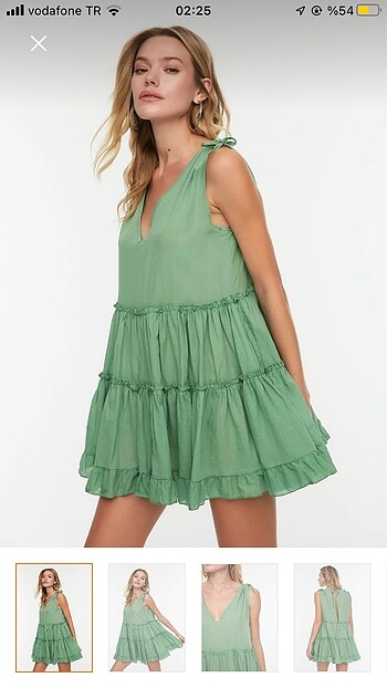 xs Beden yeşil Renk Trendyolmilla Elbise